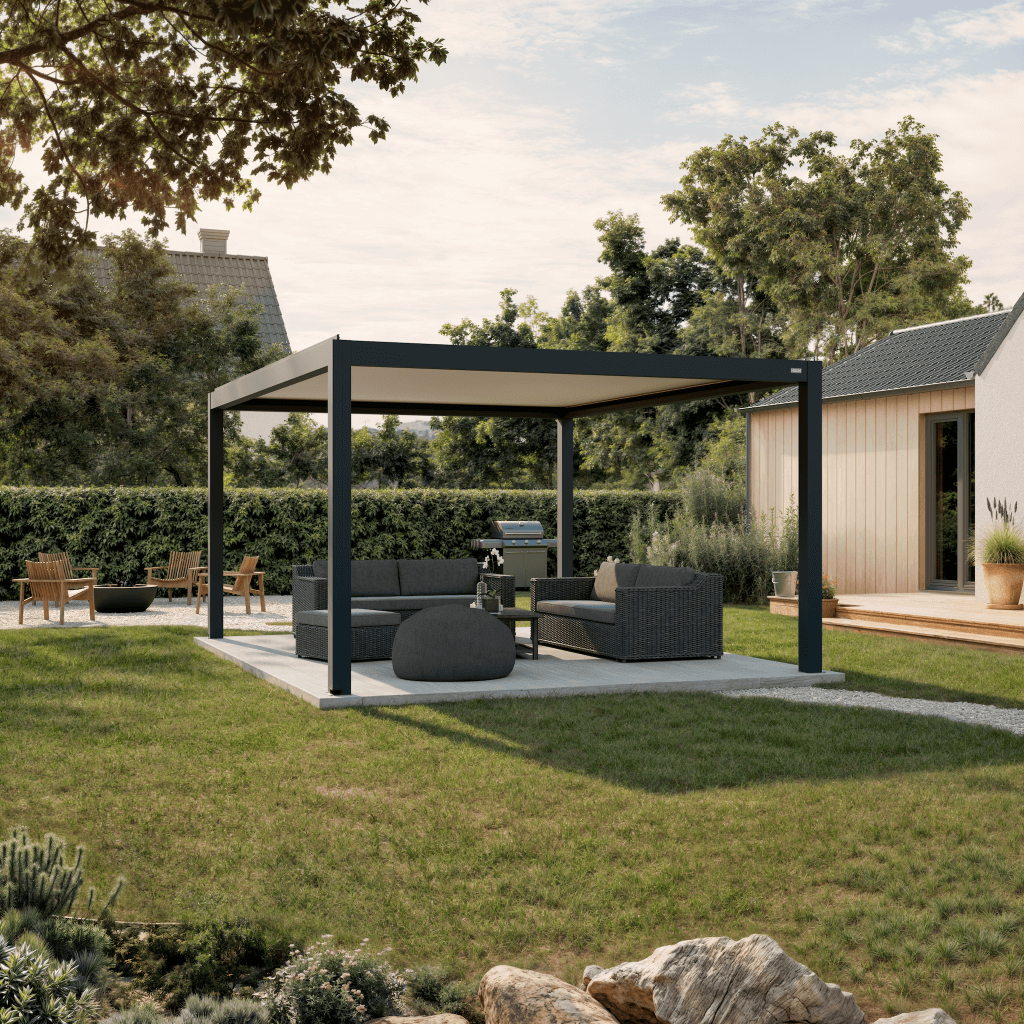 wandmontiert, elektrisch, weiß 4x5 Pergola Pavillon lamellendach wandmontiert, elektrisch, weiß 4x5 Pergola Pavillon lamellendach